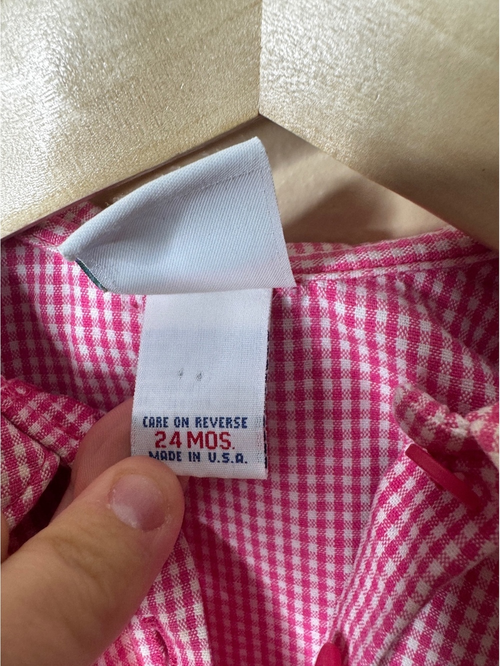 Vintage OshKosh Girls 24 Months Pink Plaid Cotton Romper One Piece USA Made - Picture 3 of 8